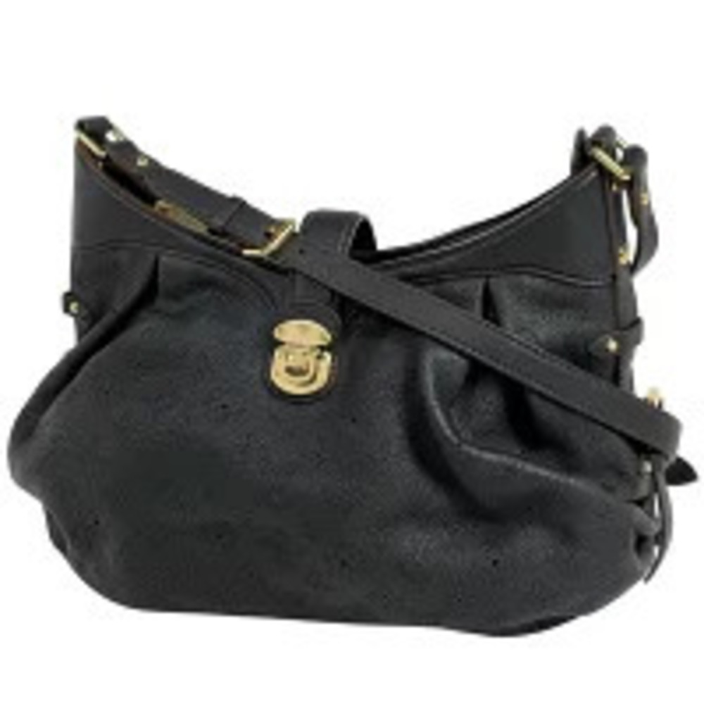Louis Vuitton Perforated Shoulder Bag Monogram Mahina Noir Black